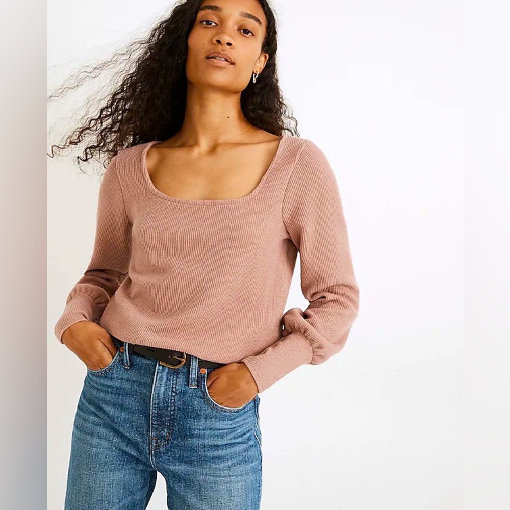 Madewell Ottoman Rib Square-Neck Top